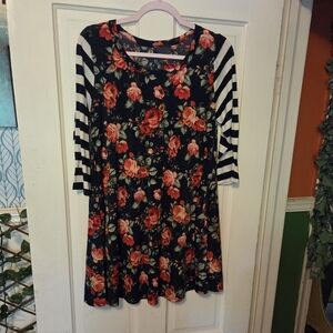 Floral Striped Dress